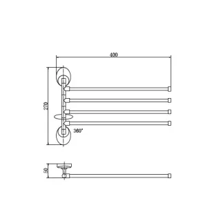 Полотенцедержатель Fashun A1614 40 см, хром